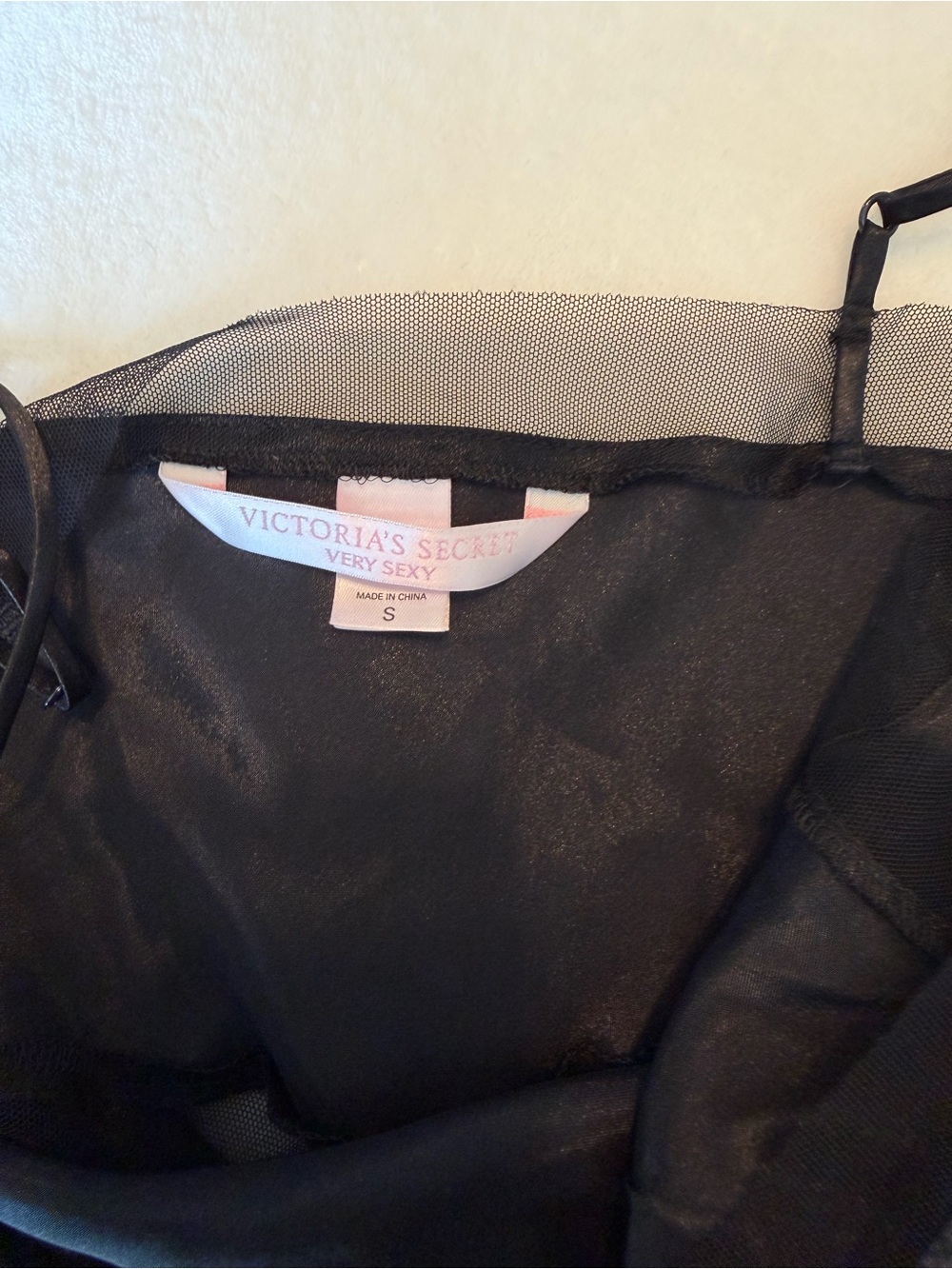 Victoria's Secret Black Long Silky Slip with Mesh Trim - Picture 9 of 10